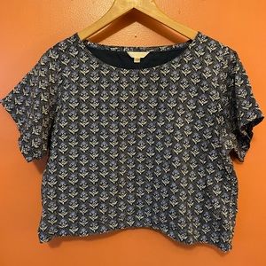 Voloshin Cropped Block Printed Shirt